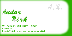 andor mirk business card